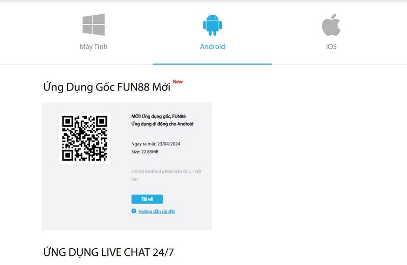 Hướng dẫn các bước download Fun88 trên hệ điều hành Android