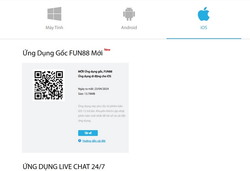 Hướng dẫn các bước tải ứng dụng Fun88 trên hệ điều hành iOS
